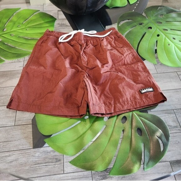 🎁EPTM Alloy NEW Men's swim shorts in a shiny fabric & elastic waist- Size Large - Picture 3 of 10